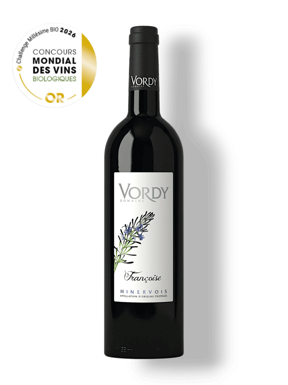 Françoise Vins Rouge Minervois Bio - Domaine Vordy -medaille d'or millesime bio FRANÇOISE – Image 1